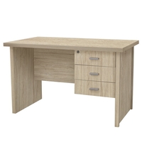 Marios Wooden Computer Desk Medium In Light Oak With 3 Drawers