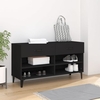 marla wooden shoe storage bench with 2 drawers in black