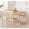 Maro Extending Oak And Cream Dining Table With 4 Chertan Chairs