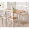 Maro Extending Oak And White Dining Table With 4 Chertan Chairs