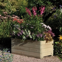 marsden rectangular wooden planter in natural timer