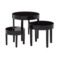 martos high gloss nest of 3 tables in black