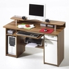 Mauro Walnut Finish Computer Desk With Shelf On Desk Top