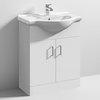 Mayetta 65cm Floor Vanity Unit With Round Basin In Gloss White