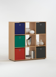 Mega5 Bookcase In Beech With 9 Compartments