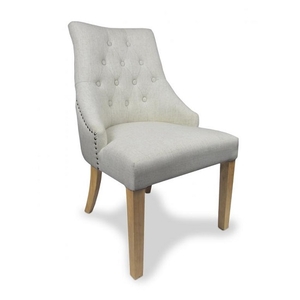 Melanie Dining Chair In Natural Fabric In A Pair