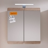 melay led wall mirrored cabinet in san remo oak