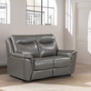 Merryn Contemporary 2 Seater Sofa In Grey Faux Leather
