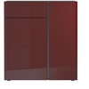 Mesa Chest Of Drawers In Ruby Red And Graphite High Gloss