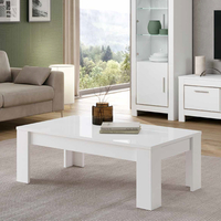 metz high gloss coffee table rectangular in white