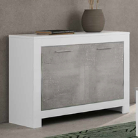 metz high gloss sideboard with 2 doors in white and grey
