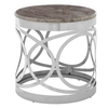 midtown round marble top side table with steel frame