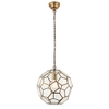 miele clear glass pendant light in antique brass