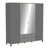 Mika Mirrored Wardrobe In Dark Grey Kronberg And Epur
