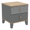 Mika Wooden Bedside Cabinet In Dark Grey Kronberg And Epur
