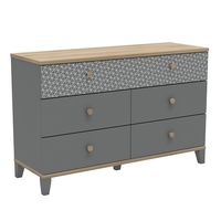 Mika Wooden Chest Of Drawers In Dark Grey Kronberg And Epur