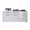 Mikado Modern Sideboard In White Gloss With 3 Door And 3 Drawers