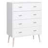 Mino Wooden Chest Of Drawers In White And Oak With 4 Drawers