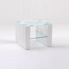 Mirage Lamp Table In Pattern Glass Top With White Gloss Frame