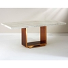 Modeno White Marble Dining Table With Rose Gold Base