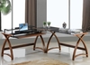 modular curve corner computer desk in walnut
