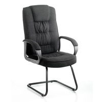 moore fabric cantilever visitor chair in black with arms