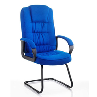Moore Fabric Cantilever Visitor Chair In Blue With Arms