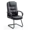 moore leather cantilever visitor chair in black with arms