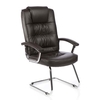 Moore Leather Deluxe Visitor Chair In Brown With Arms