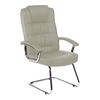 Moore Leather Deluxe Visitor Chair In White With Arms