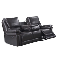 Morley Fabric Recliner 3 Seater Sofa In Brown