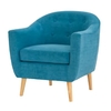 Morrill Woven Fabric Accent Chair In Teal With Oak Legs