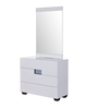 Morvik Dressing Table With Mirror In White Gloss With 3 Drawer
