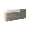 Muller Small Sideboard In Distressed Effect And White With LED