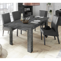 Nitro Extending Oxide Dining Table With 6 Miko Anthracite Chairs