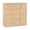Noir Wooden Sideboard In Sonoma Oak With 5 Drawers
