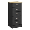 Nola Wooden Chest Of Drawers In Black And Pine With 5 Drawers