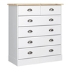 Nola Wooden Chest Of Drawers In White And Pine With 6 Drawers