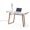 Nortis Computer Desk Rectangular In White And Oak With A Shelf