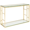 Nowak Glass Console Table Rectangular In Clear With Gold Frame
