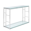 Nowak Glass Console Table Rectangular In Clear With Silver Frame