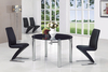 Oasis Round Extending Black Glass Dining Table And 6 Z Chairs