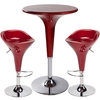 Ocean Ruby Red Bar Table Set + 2 Bar Stools