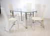 Omega Oval Extending Dining Table With 4 Cream Chairs