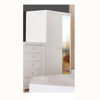 Omega Wardrobe In White High Gloss With Mirror