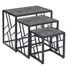 oslo gloss nest of 3 tables in grey marble effect black frame