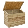 overlap wooden patio storage chest in natural timber