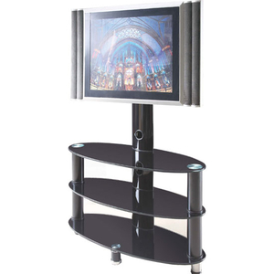 Palmiro 3Tier Oval Black Glass Plasma LCD TV Stand