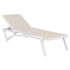 palmont synthetic fabric sun lounger in taupe and white