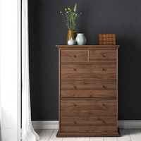 Paroya Wooden Chest Of Drawers In Walnut With 6 Drawers